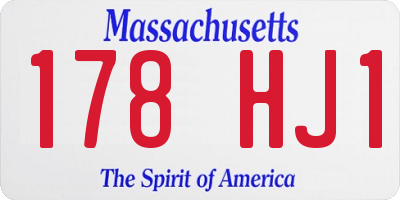MA license plate 178HJ1