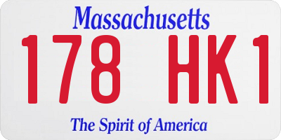 MA license plate 178HK1