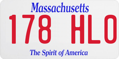MA license plate 178HL0