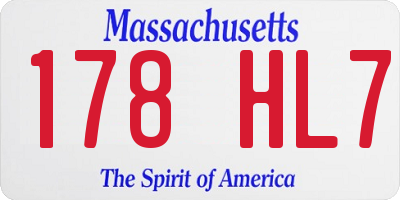 MA license plate 178HL7