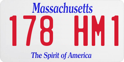 MA license plate 178HM1