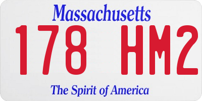 MA license plate 178HM2