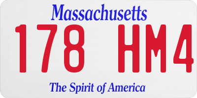 MA license plate 178HM4