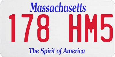 MA license plate 178HM5