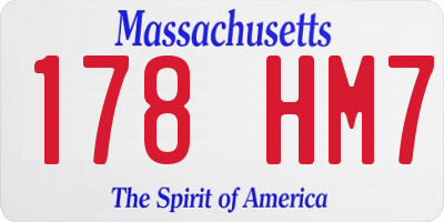 MA license plate 178HM7