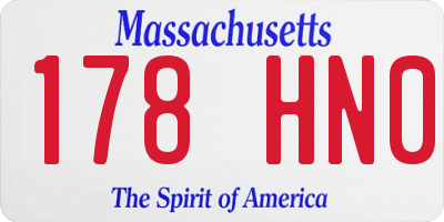 MA license plate 178HN0