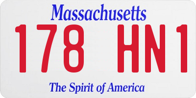 MA license plate 178HN1