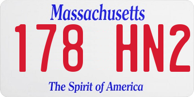 MA license plate 178HN2