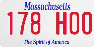 MA license plate 178HO0