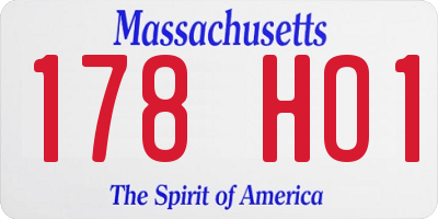 MA license plate 178HO1