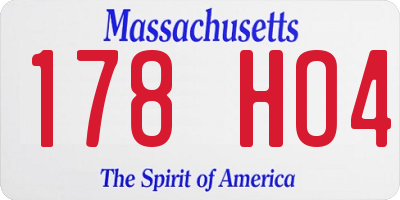 MA license plate 178HO4