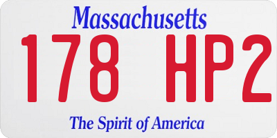 MA license plate 178HP2