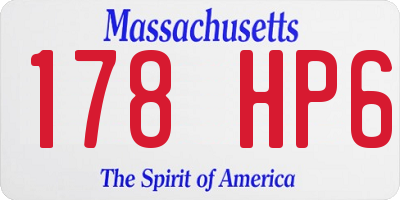 MA license plate 178HP6