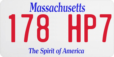 MA license plate 178HP7