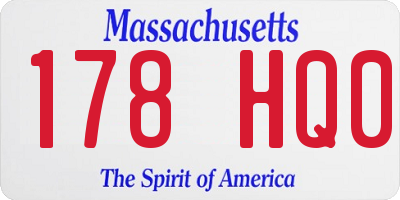 MA license plate 178HQ0