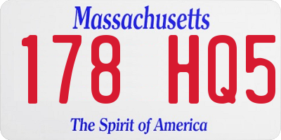 MA license plate 178HQ5