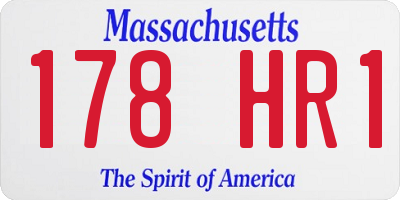 MA license plate 178HR1