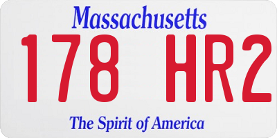 MA license plate 178HR2