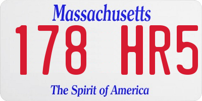 MA license plate 178HR5
