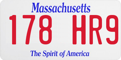 MA license plate 178HR9