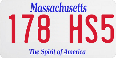 MA license plate 178HS5