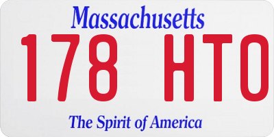 MA license plate 178HT0