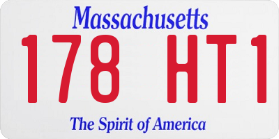 MA license plate 178HT1