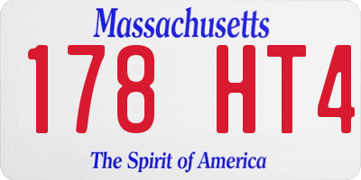 MA license plate 178HT4