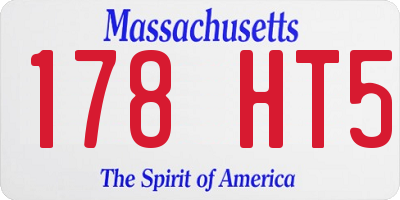 MA license plate 178HT5