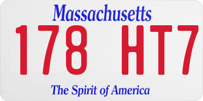 MA license plate 178HT7