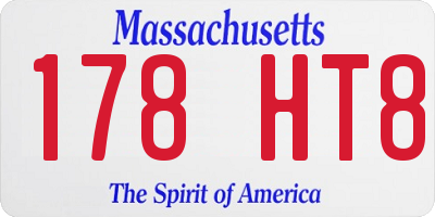 MA license plate 178HT8