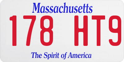 MA license plate 178HT9