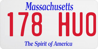 MA license plate 178HU0