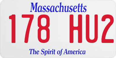 MA license plate 178HU2