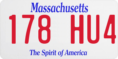 MA license plate 178HU4