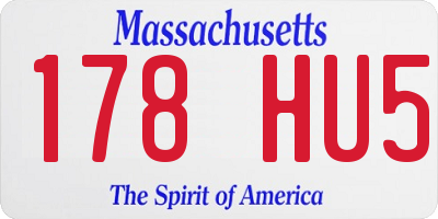 MA license plate 178HU5