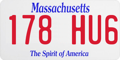 MA license plate 178HU6