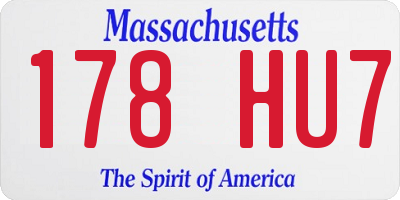 MA license plate 178HU7