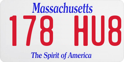 MA license plate 178HU8