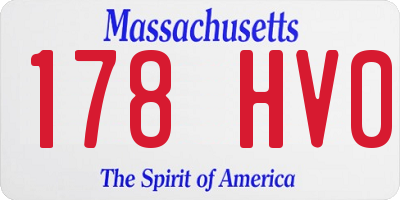 MA license plate 178HV0