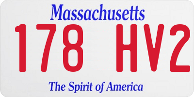 MA license plate 178HV2