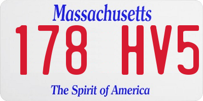 MA license plate 178HV5
