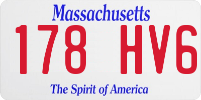 MA license plate 178HV6