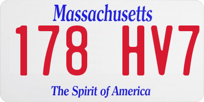 MA license plate 178HV7