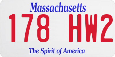 MA license plate 178HW2