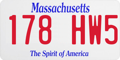 MA license plate 178HW5