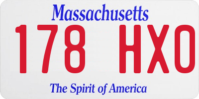 MA license plate 178HX0