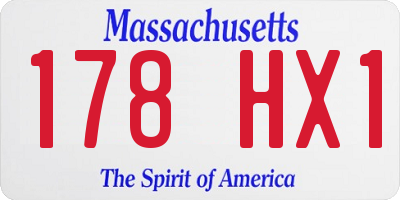 MA license plate 178HX1