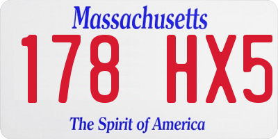 MA license plate 178HX5