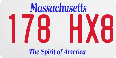 MA license plate 178HX8